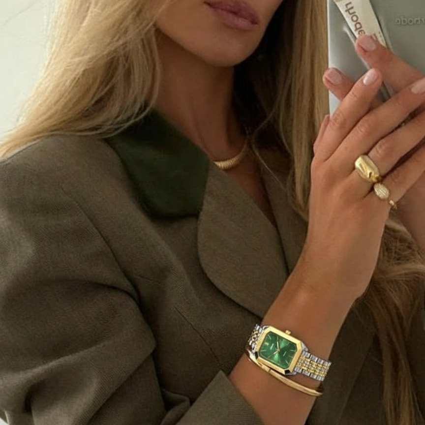 Premium Two Tone Stainless Steel / Green