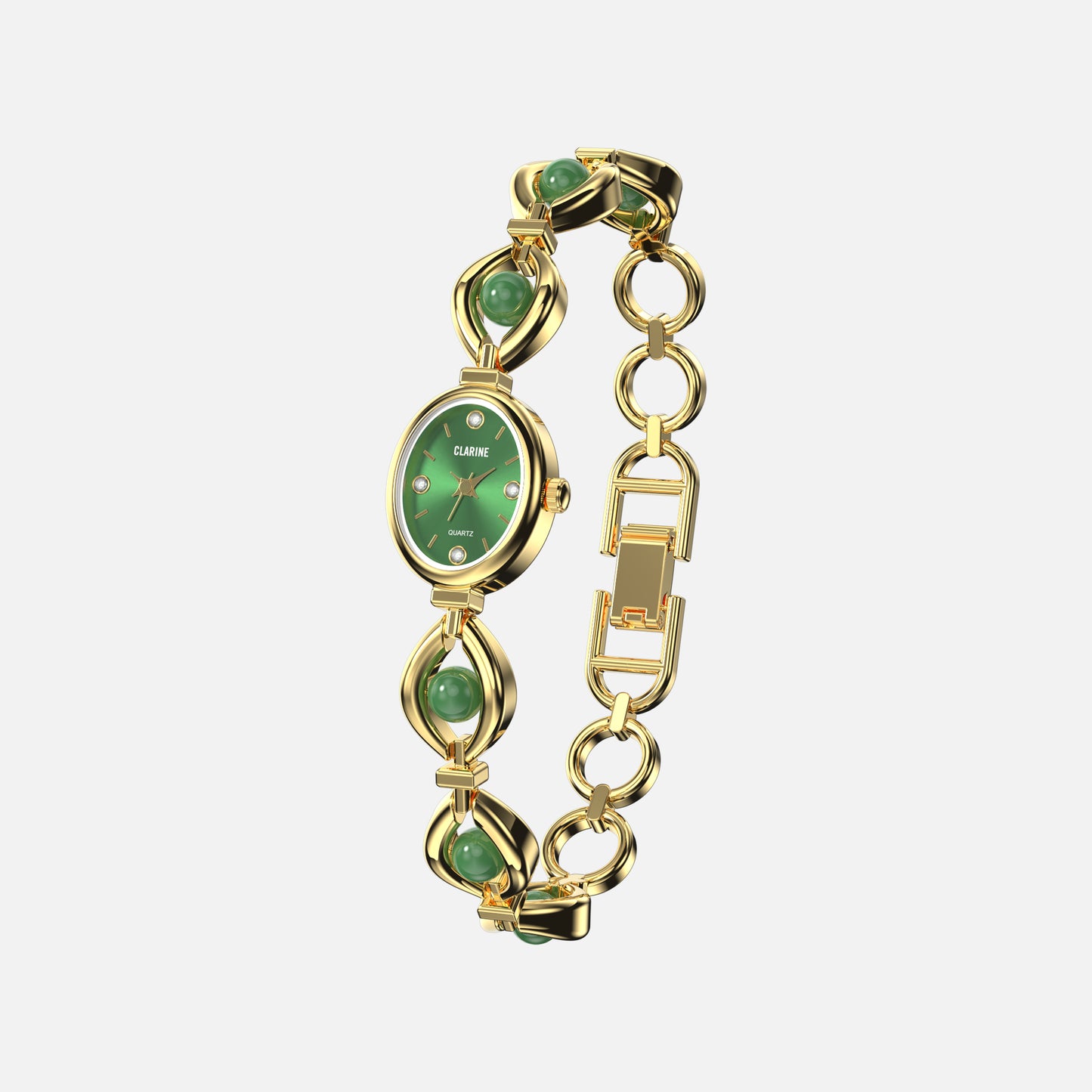 Premium 14k Gold Stainless Steel / Green