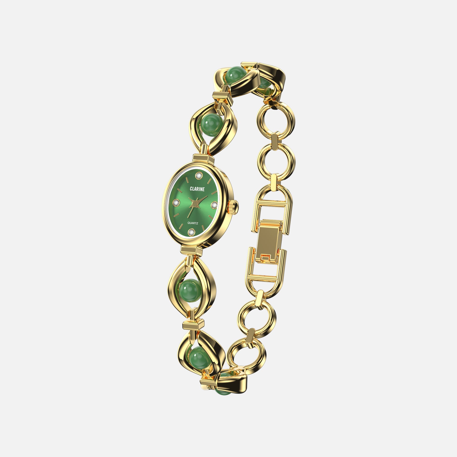 Premium 14k Gold Stainless Steel / Green